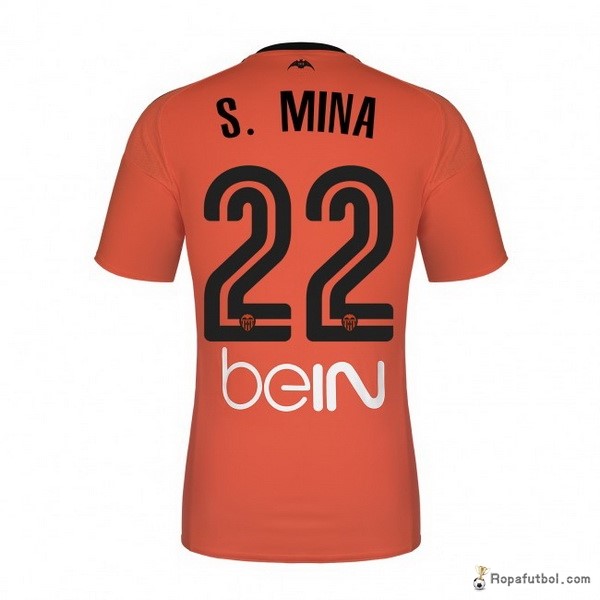 Camiseta Valencia Replica Tercera Ropa S.Mina 2016/17 Naranja